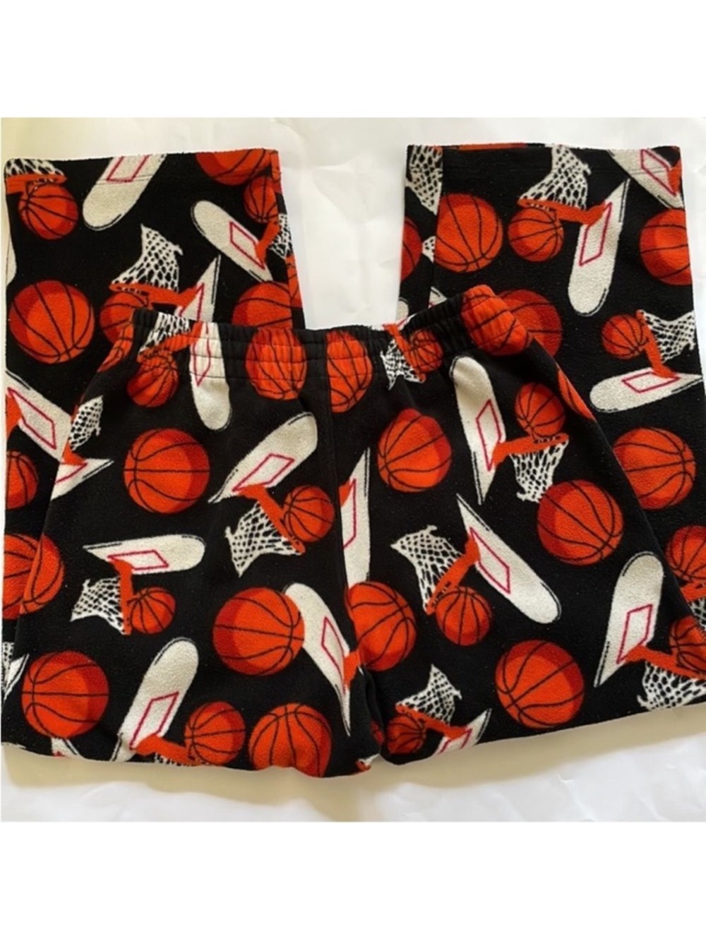 PROSPIRIT Soft Fleece Boys Pajama Bottoms Pant Size S 6/7 Basketball Hoop Sports